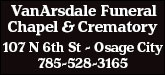 Vanarsdale Funeral Chapel Sponsorship Banner